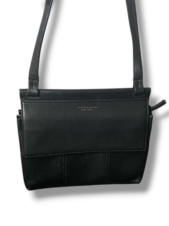 Tory Burch Handbags - VINTAGE - Tory Burch Mini Block-T Leather Satchel Black 2-Way Shoulder Handbag